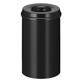 wastepaper basket 20 ltr metal black aperture fire-extinguishing Ø 260 mm  H 420 mm product photo