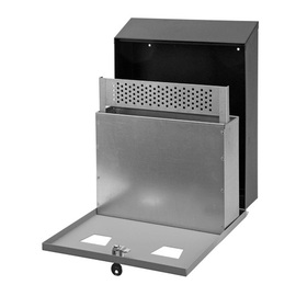 wall ashtray H32 steel black | grey rectangular fire-resistent product photo  S