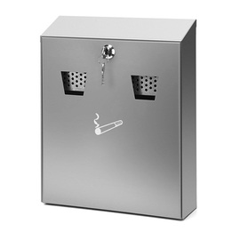 wall ashtray H32 stainless steel rectangular fire-resistent product photo