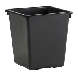 wastepaper basket 27 ltr plastic black square | 340 mm x 340 mm H 360 mm product photo