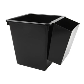 wastepaper basket 27 ltr plastic black square | 340 mm x 340 mm H 360 mm product photo  S