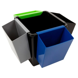 wastepaper basket 27 ltr plastic black square | 340 mm x 340 mm H 360 mm product photo  S