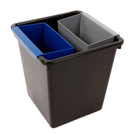 wastepaper basket 27 ltr plastic black square | 340 mm x 340 mm H 360 mm product photo  S