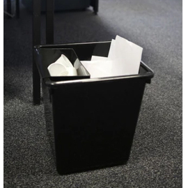 wastepaper basket 27 ltr plastic black square | 340 mm x 340 mm H 360 mm product photo  S