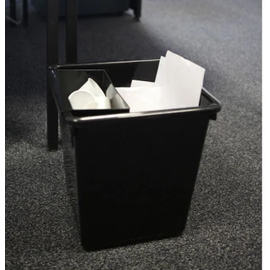 wastepaper basket 21 ltr plastic black square | 280 mm x 280 mm H 310 mm product photo  S