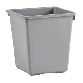 wastepaper basket 27 ltr plastic grey square | 340 mm x 340 mm H 360 mm product photo