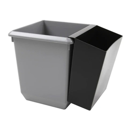 wastepaper basket 21 ltr made from PP grey square H 310 mm product photo  S