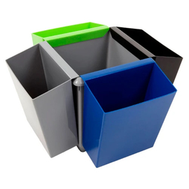 wastepaper basket 21 ltr made from PP grey square H 310 mm product photo  S