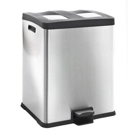 pedal bin REJOICE RECYCLING BIN 2x30, EKO stainless steel 60 ltr damping lid  • matt product photo