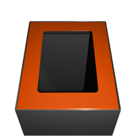 Lid, orange, steel, powder-coated, for modular waste separation system product photo