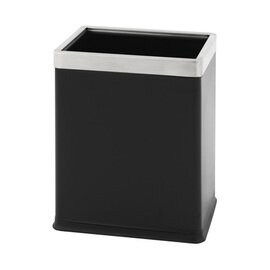 double-walled wastepaper basket 10 ltr stainless steel black  L 225 mm  B 165 mm  H 275 mm product photo