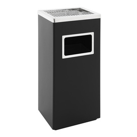 wastepaper basket with ashtray metal black matt rectangular product photo