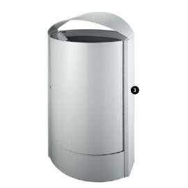 waste container stainless steel matt  L 340 mm  B 470 mm  H 910 mm product photo