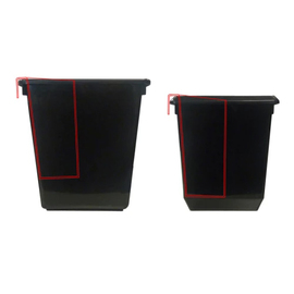 Black PP insert container for rectangular conical wastepaper basket, 21 + 27 liters product photo  S