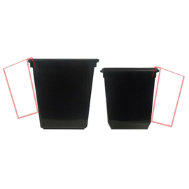 Black PP insert container for rectangular conical wastepaper basket, 21 + 27 liters product photo  S