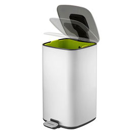 pedal bin Regent 12 ltr square steel white incl. inner bin product photo  S