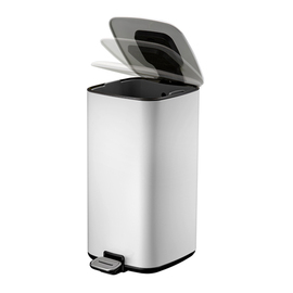 pedal bin Regent 20 ltr square steel white incl. inner bin product photo