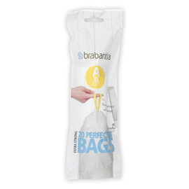 3 liter waste bag PerfectFit, white, 270 x 285 mm, with drawstring (A) product photo