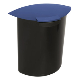 Oval insert, 6 liters, black with blue lid, for round 18 l wastebasket, 290 x 160 x H 315 mm product photo