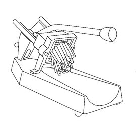 French fry cutter CF4 tabletop unit  H 250 mm • cutting thickness 7 mm | grid|pressure plate product photo  S