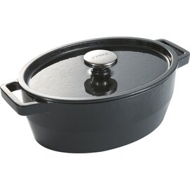 mini casserole 0.4 ltr cast iron with lid dark grey oval 155 mm  x 117 mm  H 66 mm product photo