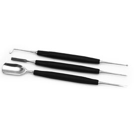 latte art 3-part set 3 tools stainless steel plastic silicone black Ø 10 mm  L 210 mm product photo