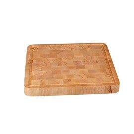 Professional butcherblock made of beechwood, oiled, square with groove, 40 x 40 x 4 cm product photo