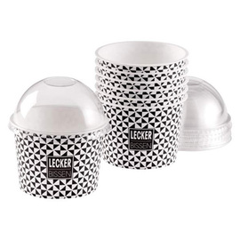 Cup To Go 250 ml with lid decor black-and-white product photo