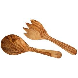 salad cutlery Rustical set of 2 wood brown  L 260 mm product photo