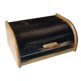 bread box stainless steel beech wood 370 mm x 270 mm H 180 mm product photo