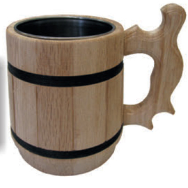 beer mug wood with handle nature product photo