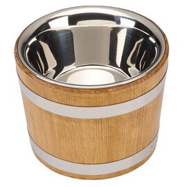 wooden antipasti countertop barrel 1300 ml wood  | with stainless steel bowl product photo