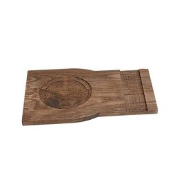 food board Naturell Rechteck wood dark oiled | plate and cutlery cut-out | 380 mm  x 240 mm product photo