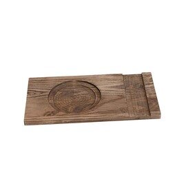 food board Naturell Rechteck wood dark oiled | plate and cutlery cut-out | 380 mm  x 200 mm product photo