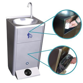 hand wash sink wheeled floor unit • foot pump product photo