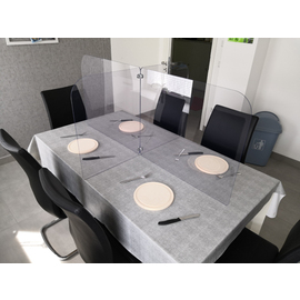 hygienic partition wall table for 4 | mobile product photo