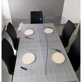 hygienic partition wall table for 4 | mobile product photo  S