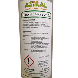 citric acid | 1 litre bottle suitable for portioning rinses product photo  S