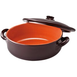 lidded saucepan Linea 1870 1 ltr clay stoneware with lid brown  Ø 180 mm  H 60 mm  | 2 handles product photo
