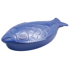 fish pot LINEA GOURMET 2 ltr clay with lid turquoise fish-shaped 330 mm  x 190 mm  H 90 mm product photo