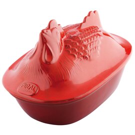 chicken pot LINEA GOURMET 3.2 ltr clay with lid red oval 330 mm  x 220 mm  H 230 mm product photo