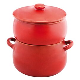 steam cooker LINEA 1870 clay with lid red 2 pots|1 lid  Ø 180 mm  H 170 mm  | 2 handles product photo