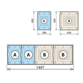 Collection container for 460 x 1470 mm series 6611/6622/6811 product photo  S