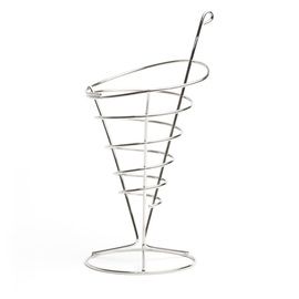 French fry bag holder stainless steel cone shape Ø 110 mm H 230 mm product photo