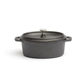 mini serving pot TRADICIÓN 0.27 l cast iron with lid oval 125 mm x 95 mm H 60 mm product photo