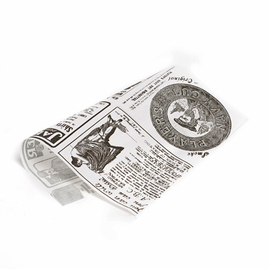 snack paper 250 mm x 200 mm | newspaper theme white|black product photo