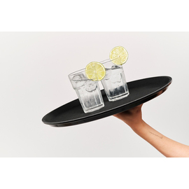 serving tray fibre glass black Ø 360 mm product photo  S