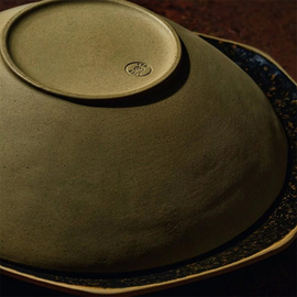 dining plate plate rim wide TERRA NOVA SOMBRA flat stoneware beige Ø 290 mm product photo  S