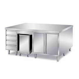 cabinet table | 2000 mm x 1400 mm H 870 mm with 1 ingredient container with 4 drawers with 2 wing doors product photo