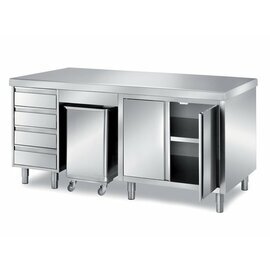 cabinet table 2000 mm  x 900 mm  H 850 mm with condiment container with 4 drawers with 2 wing doors product photo
